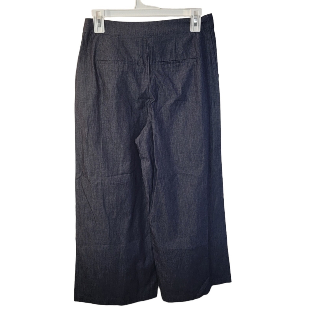 Kika Vargas×Target Wide leg Scallop edge pocket Cropped pants Indigo Blue Size 2 - Picture 8 of 14